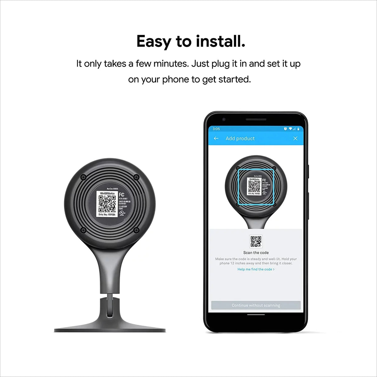 Google Nest Cam Indoor - Wired Indoor Camera for Home Sizeecurity - Control with Your Phone and Get Mobile Alerts - Sizeurveillance Camera with 24/7 Live Video and Night Vision