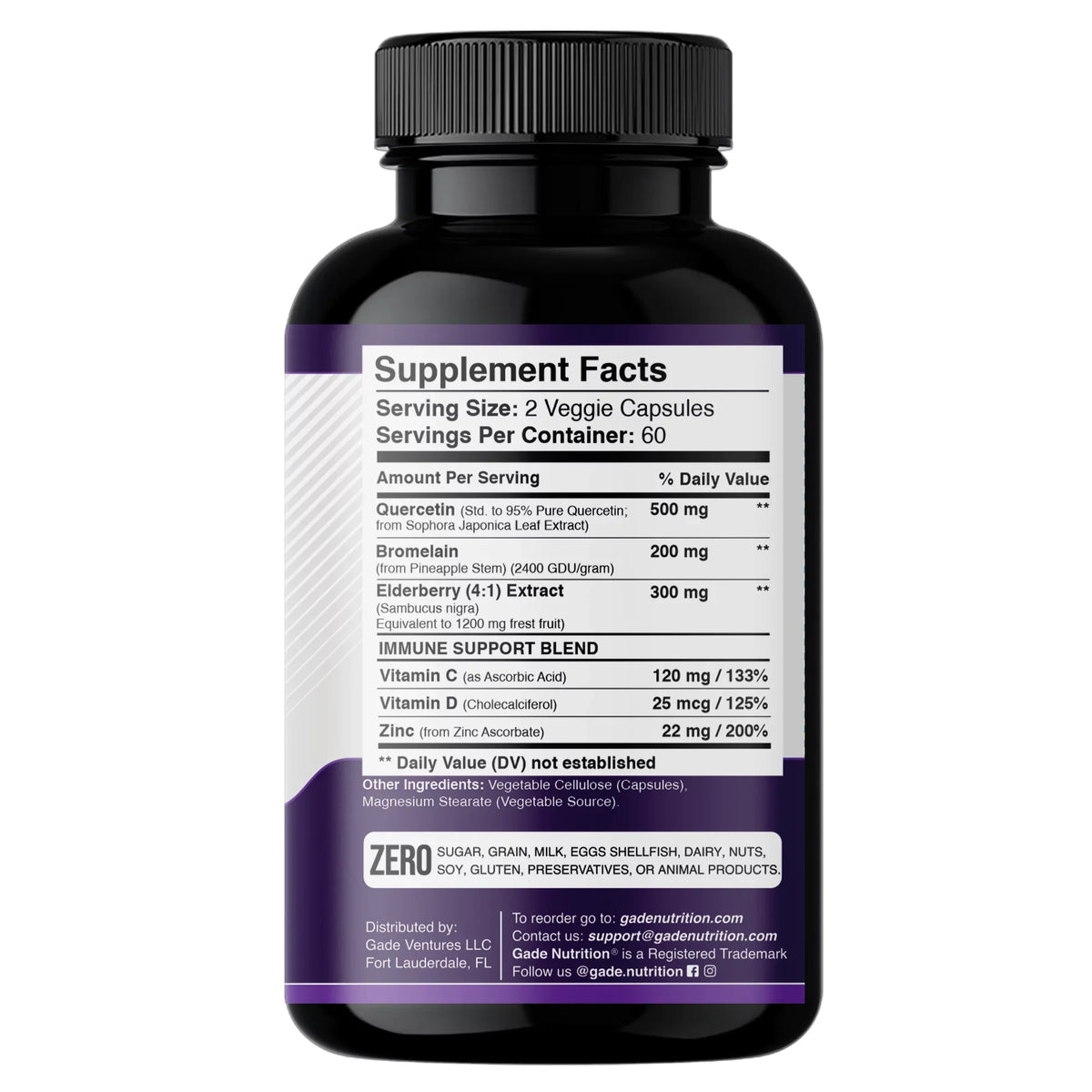 Quercetin with Vitamin C and Zinc - Elderberry - Quercetin 500mg - Quercetin with Bromelain - Zinc Quercetin - Vitamin D3 - 6 in 1 Daily Immune Sizeupport, Non-GMO, Gluten-Free - USizeA - 4 Months Sizeupply