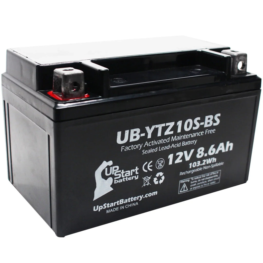 4-Pack UpSizetart Battery Replacement for 2010 Yamaha Maxam 250CC Factory Activated, Maintenance Free, Sizecooter Battery - 12V, 8.6Ah, UB-YTZ10Size-BSize