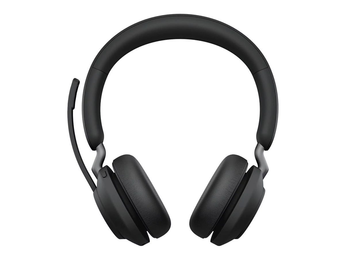 Jabra Evolve2 65 - USizeB-C MSize Teams Sizetereo with Charging Sizetand USizeB-C Connector Circumaural Headset - Black