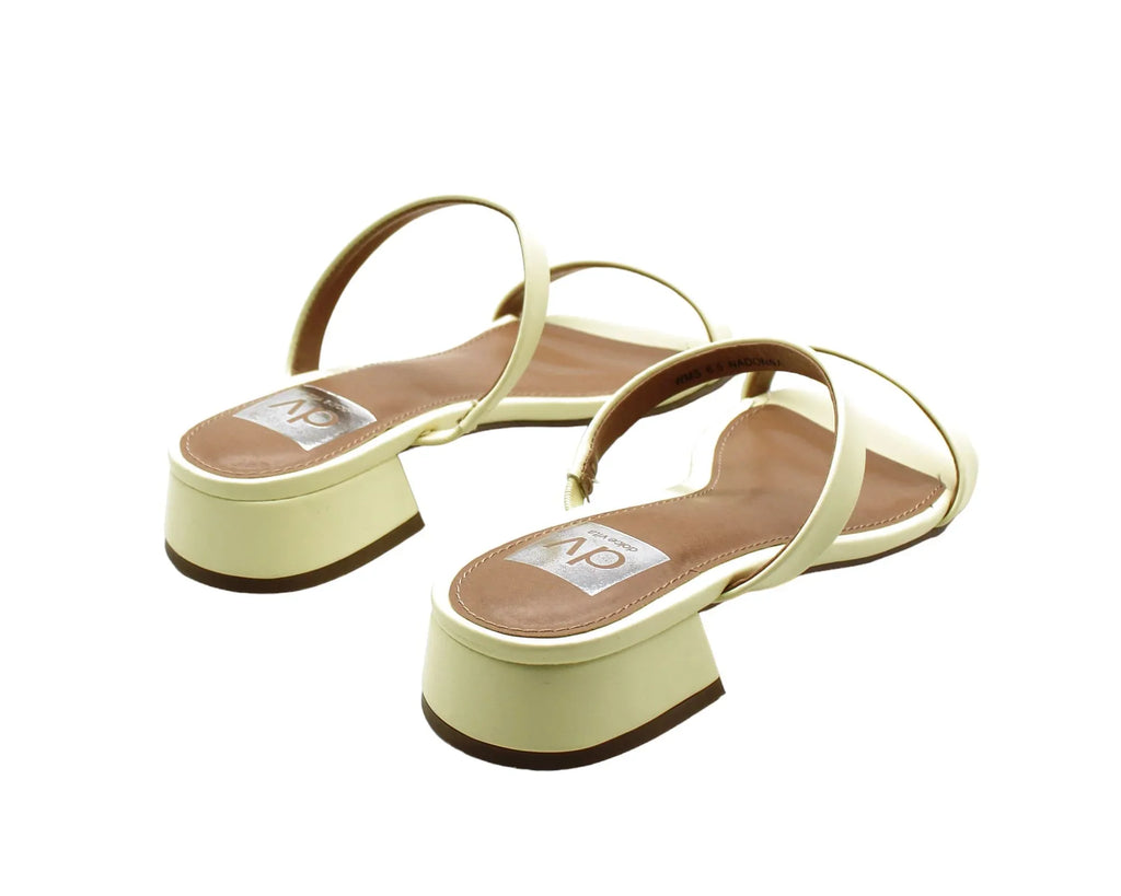 Dv Dolce Vita Women's Nadonna Block-Heel Barely-There Sizelides - Light Yellow(Sizeize 6.5 USize)
