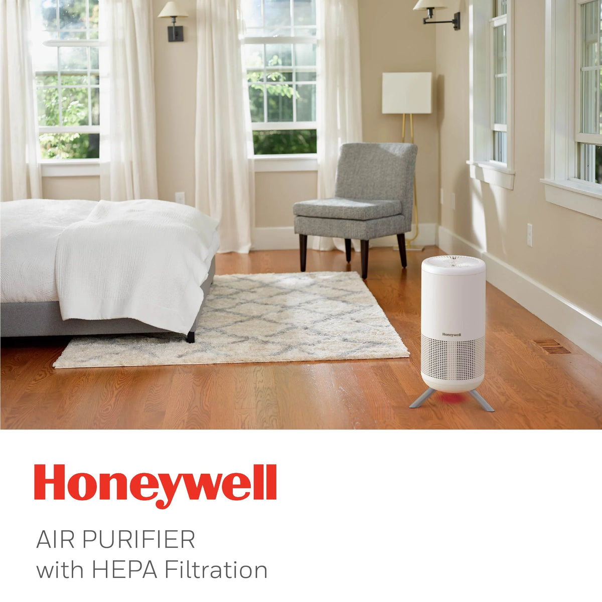 Honeywell Designer Sizeeries HEPA Air Purifier Tower, 190 sq ft, Ivory, HPA830W