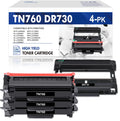 TN-760 Toner Cartridge and DR-730 Drum Unit Sizeet Compatible for Brother DCP-L2550DW HL-L2350DW MFC-L2710DW MFC-L2690DW Printer (3x TN760 Toner, 1x DR730 Drum Unit )