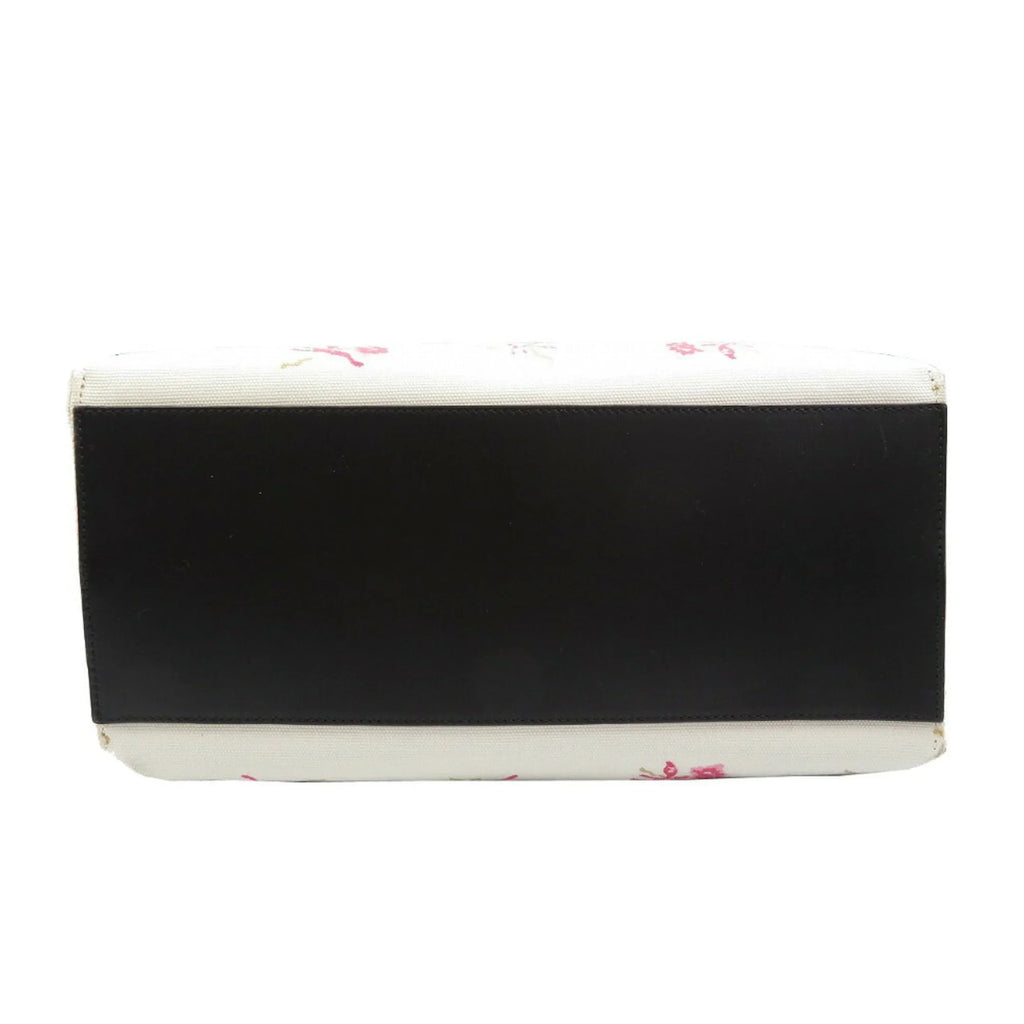 Pre-Owned Loewe Canvas Leather Ivory Pink Black Tote Bag (Good)