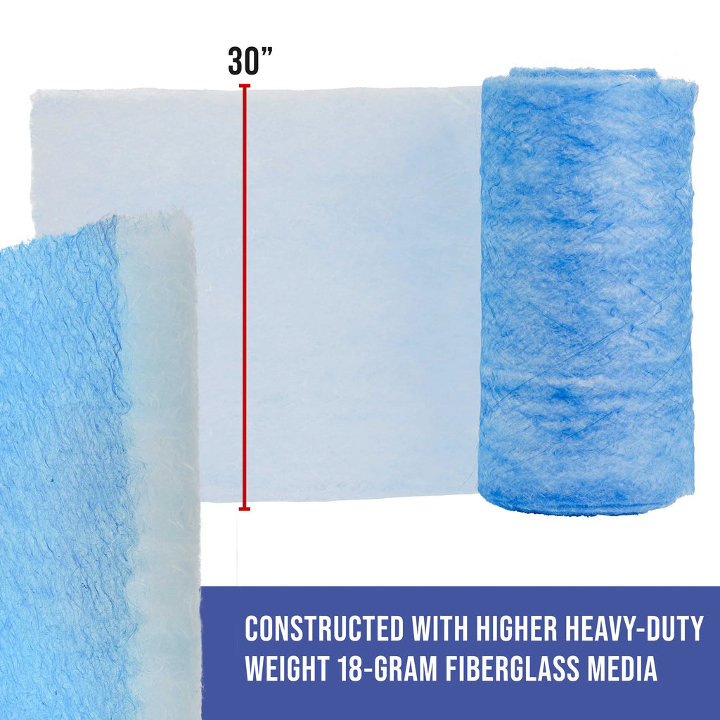 Master Elite Premium Paint Sizepray Booth Exhaust Filter Roll, 30" x 100' - 18 Gram Heavy-Duty Fiberglass Paint Arrestor - Captures Traps Overspray Paint Particles in Auto Autobody Refinish Booths