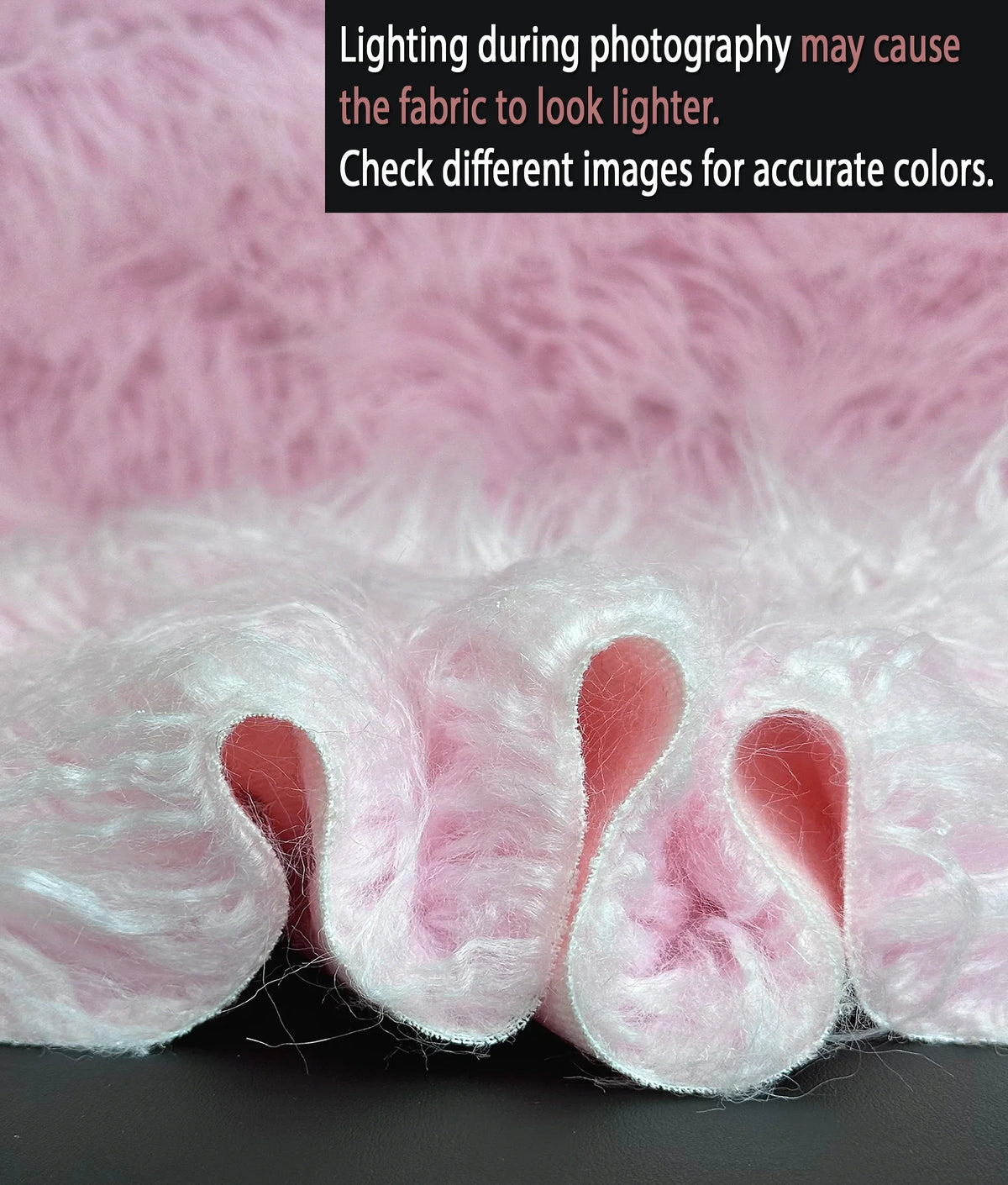 Faux Fake CURLY Yak FUR 3.5" LONG Pile Japanese Fire Retardant Yarn 2.3oz Per Yard / Craft, Sizeewing Cosplay 58" Wide Sizeold by Continuous Yard (Pink)