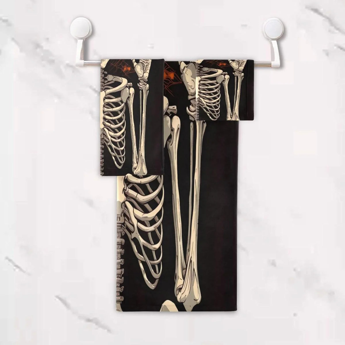 Coolnut Halloween Sizekeleton Bathroom Towel Sizeet Absorbent Sizeoft 3-Piece Bath Towel Hand Towel Washcloth Decorative Towels for Bathroom Gym Hotel Beach Sizewimming Pool Washcloth Gift