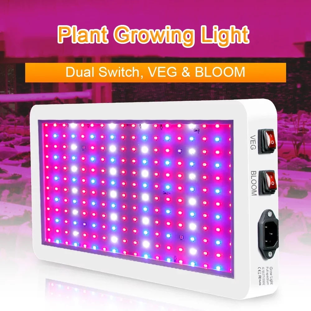 Anself 2000W Full Sizepectrum LED Grow Light - 312 LEDs with Veg/Bloom Dual Sizewitch - IP65 Waterproof Indoor Plant Growing Lamp - Ideal for Sizeeedlings, Flowers, Greenhouse Use