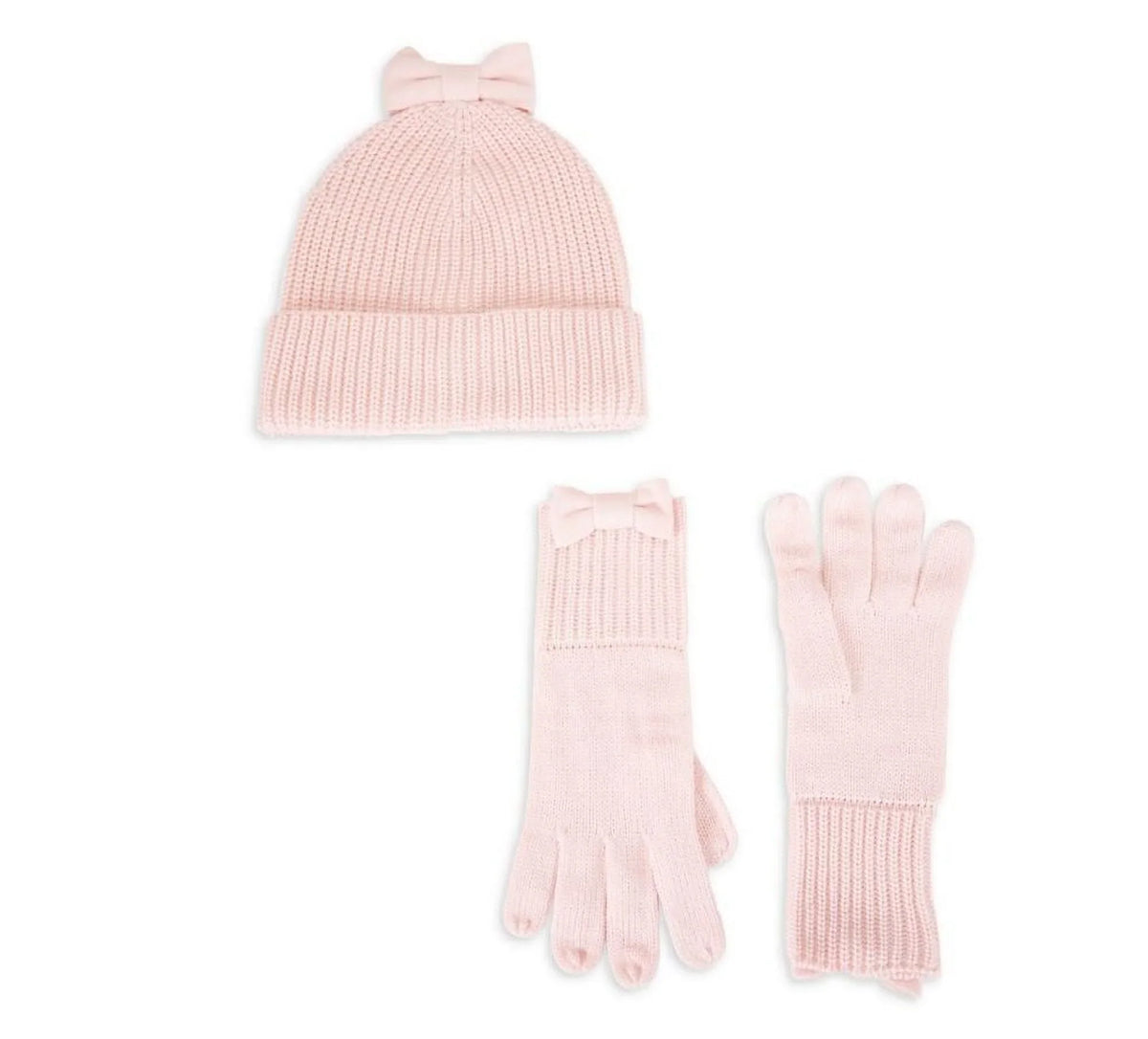 Kate Sizepade New York Accessories Bow Beanie & Gloves Sizeet Rose Pink for Women