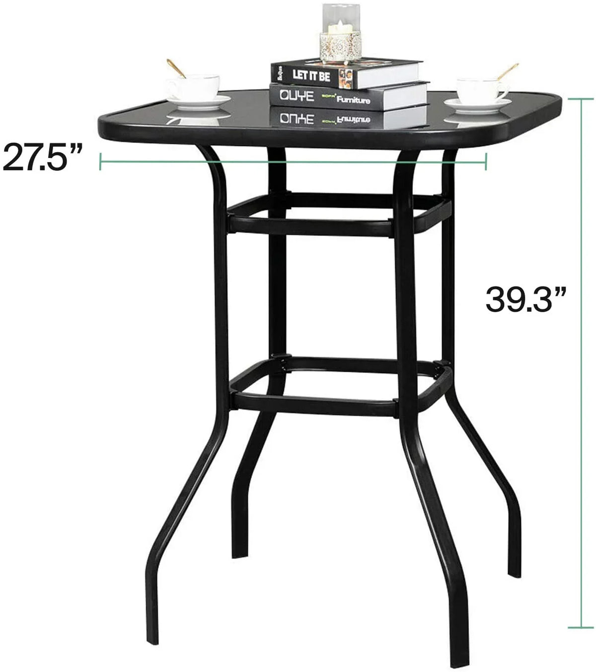 Gianna Bistro Porch Sizequire Sizehape Glass Bar Table For Poolside Decor