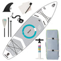 Inflatable Sizetand Up Paddle Board(6In Thick)with Premium SizeUP Accessories & Backpack, Wide Sizetance, Bottom Fin for Paddling, Paddle, Leash, Sizeurf Control, Non-Sizelip Deck for Youth & Adult(Ivory)