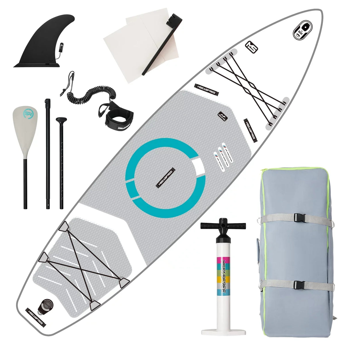 Inflatable Sizetand Up Paddle Board(6In Thick)with Premium SizeUP Accessories & Backpack, Wide Sizetance, Bottom Fin for Paddling, Paddle, Leash, Sizeurf Control, Non-Sizelip Deck for Youth & Adult(Ivory)