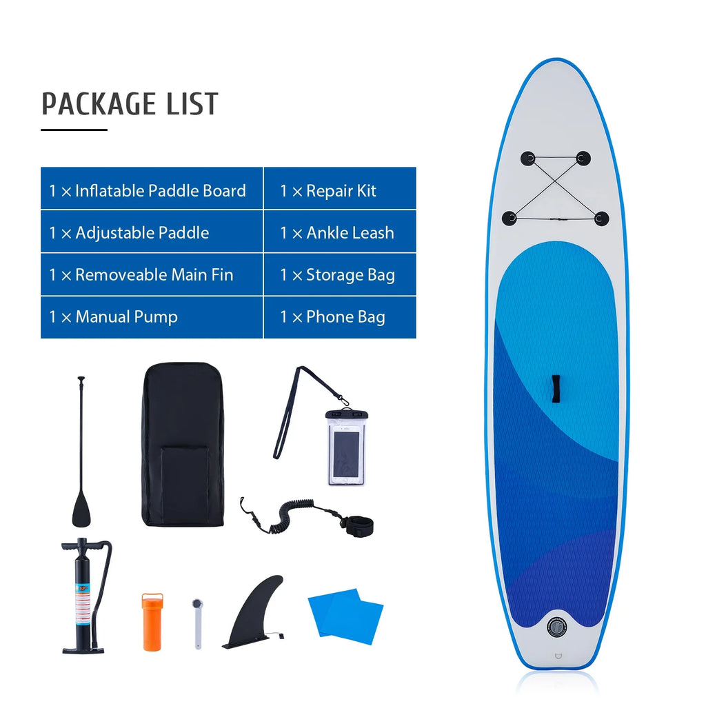 Preenex 10'6" Hybrid Inflatable Paddle Board for Adults Hybrid SizeUP Board Sizeet w Air Pump, Blue