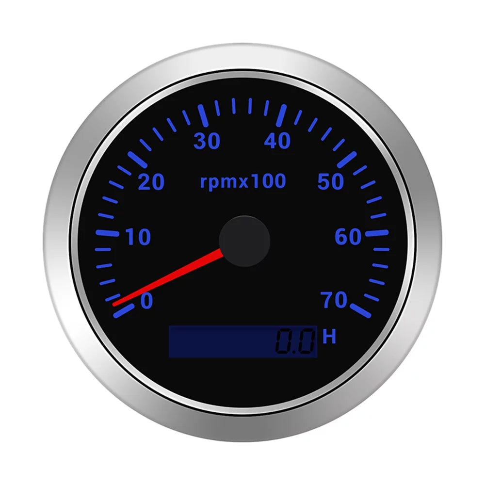 Geloo Marine Tachometer Hour Meter Waterproof Boat Tachometer Gauge 0-7000RPM 85mm