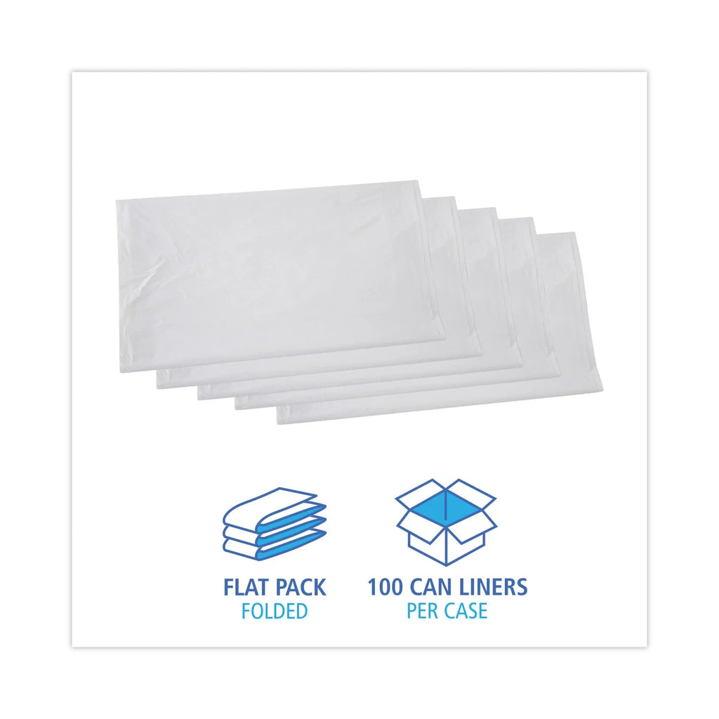 Boardwalk Linear Low Density Industrial Trash Bags, 45 gal, 0.9 mil, 40 x 46, Ivory, 100/Carton