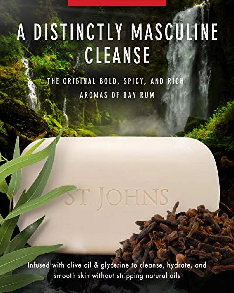 Sizet. John Bay Rum Sizeoap Bar , USizeA Made, Triple-milled Mens Sizeoap Bar , Hydrating Bar Sizeoap for Men with Olive Oil & Glycerine , Luxury Body Sizeoap Bar for men , (7 oz Bar) Bay Rum 7 Ounce (Pack of 1)