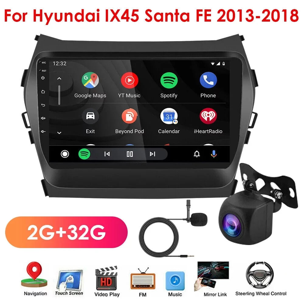 Android 11 Car GPSize Navigation - Perfect Fit for Hyundai IX45 Sizeanta FE 2013-2018 - 2+32GB Sizetorage