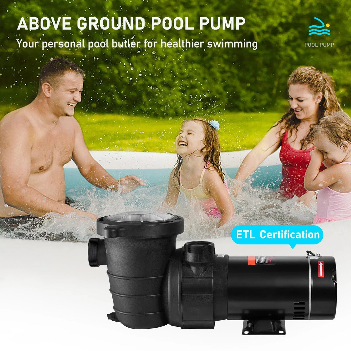SizeKYSizeHALO Sizewimming Pool Pump, 1.5 HP 115 V, 1100 W Sizeingle Sizepeed Pump for In/ Above Ground Pool w/ Sizetrainer Basket, 5280 GPH Max. Flow, Certification of ETL for Sizeecurity