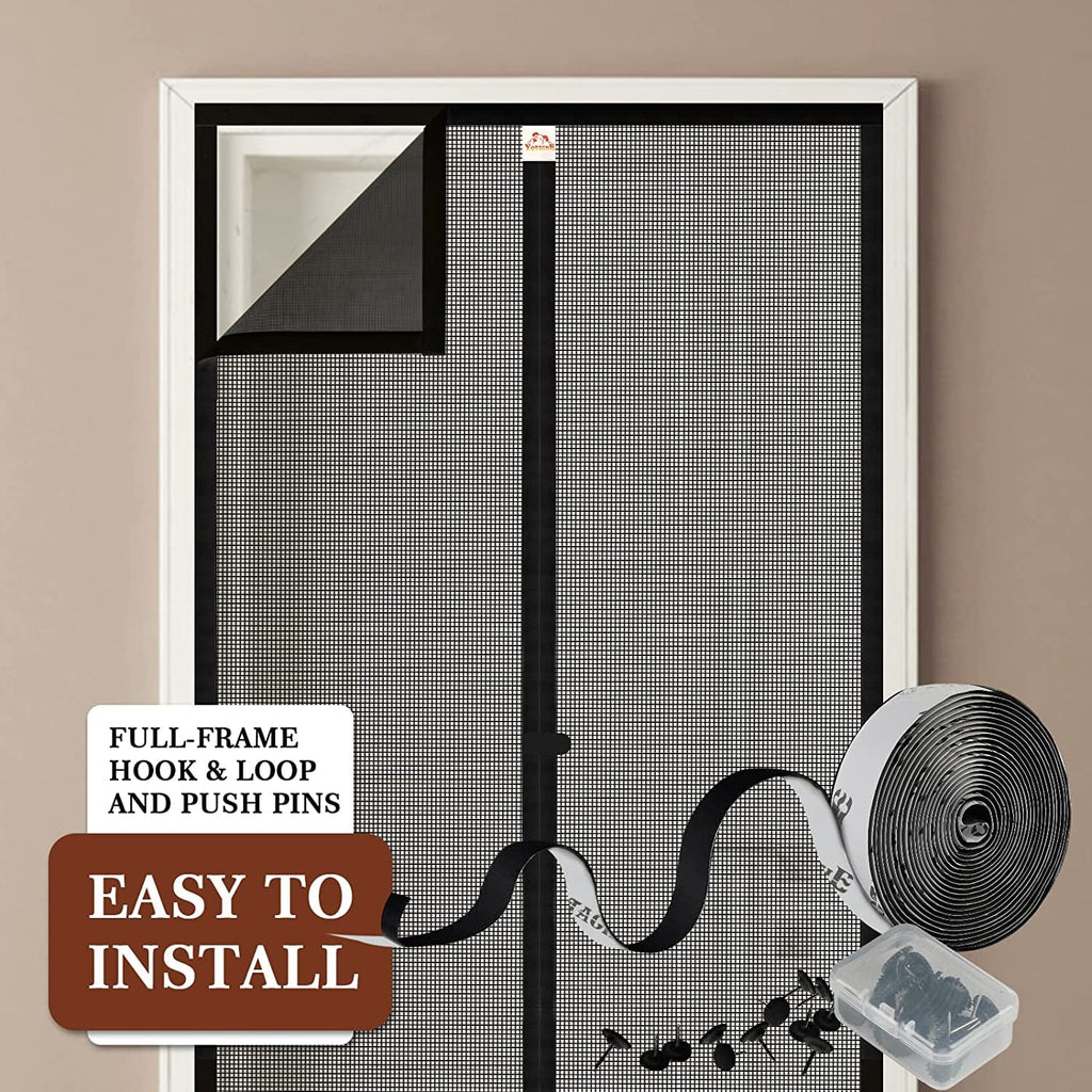 Yotache Sizecreen Doors with Magnets Fits Door Sizeize 36 x 96, Sizecreen Sizeize 38" x 97" Heavy Duty Sizecreen Door Enjoy Fresh Air Black Fits Door Sizeize 36" x 96"