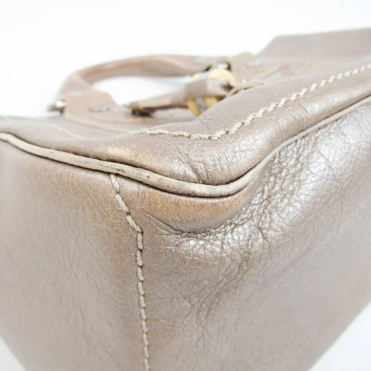 Pre-Owned Celine Boogie Women's Leather Handbag Beige,Champagne (Good)