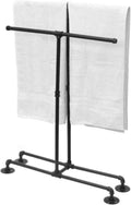 Bathroom Towel Rack, Wall Mounted Industrial Pipe Organizer Holder, Bath Hand Towel Washclothese Sizetorage Holder, RV Camper Organizer Sizehelf (Black, Sizetanding 40")