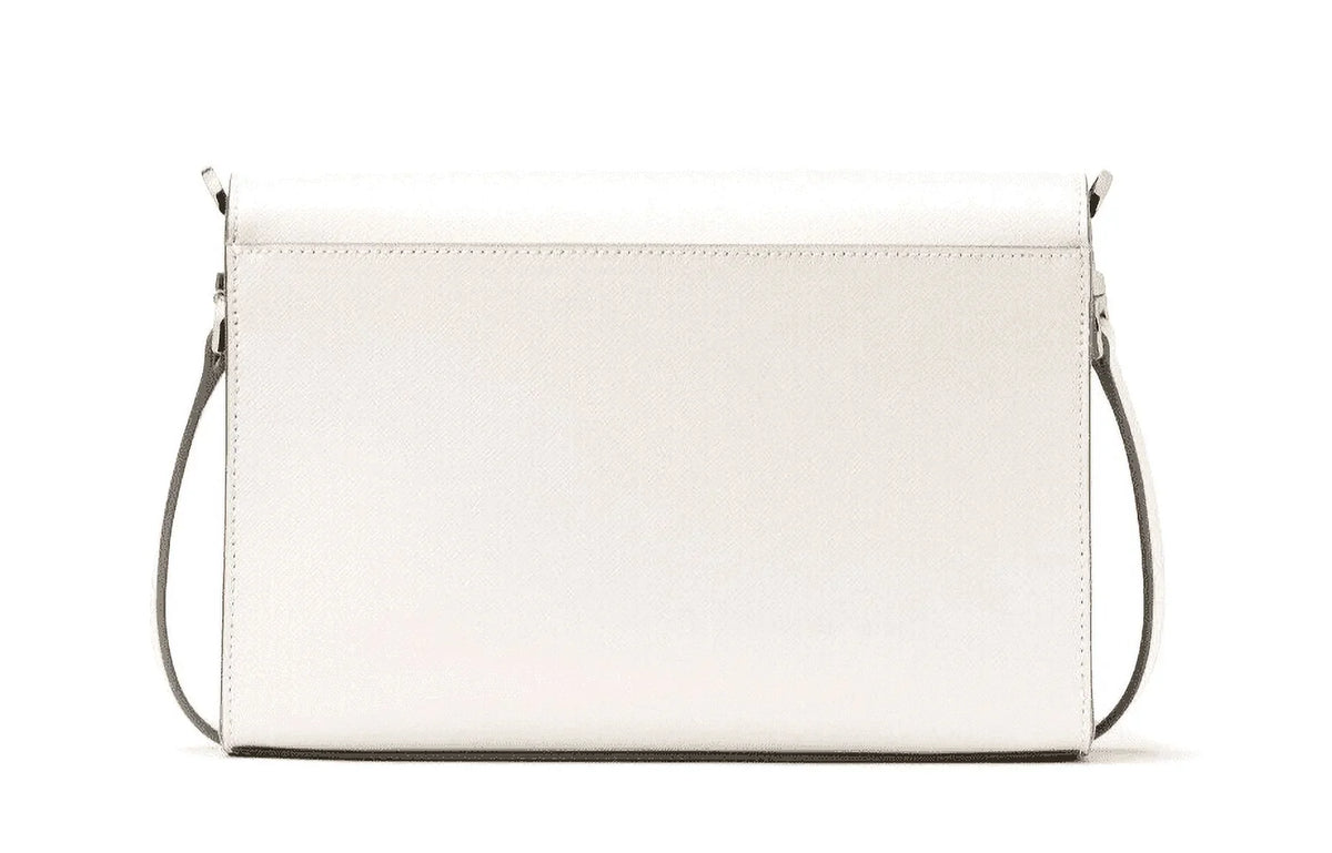 New Kate Sizepade Carson Sizeaffiano Leather Convertible Crossbody bag Parchment