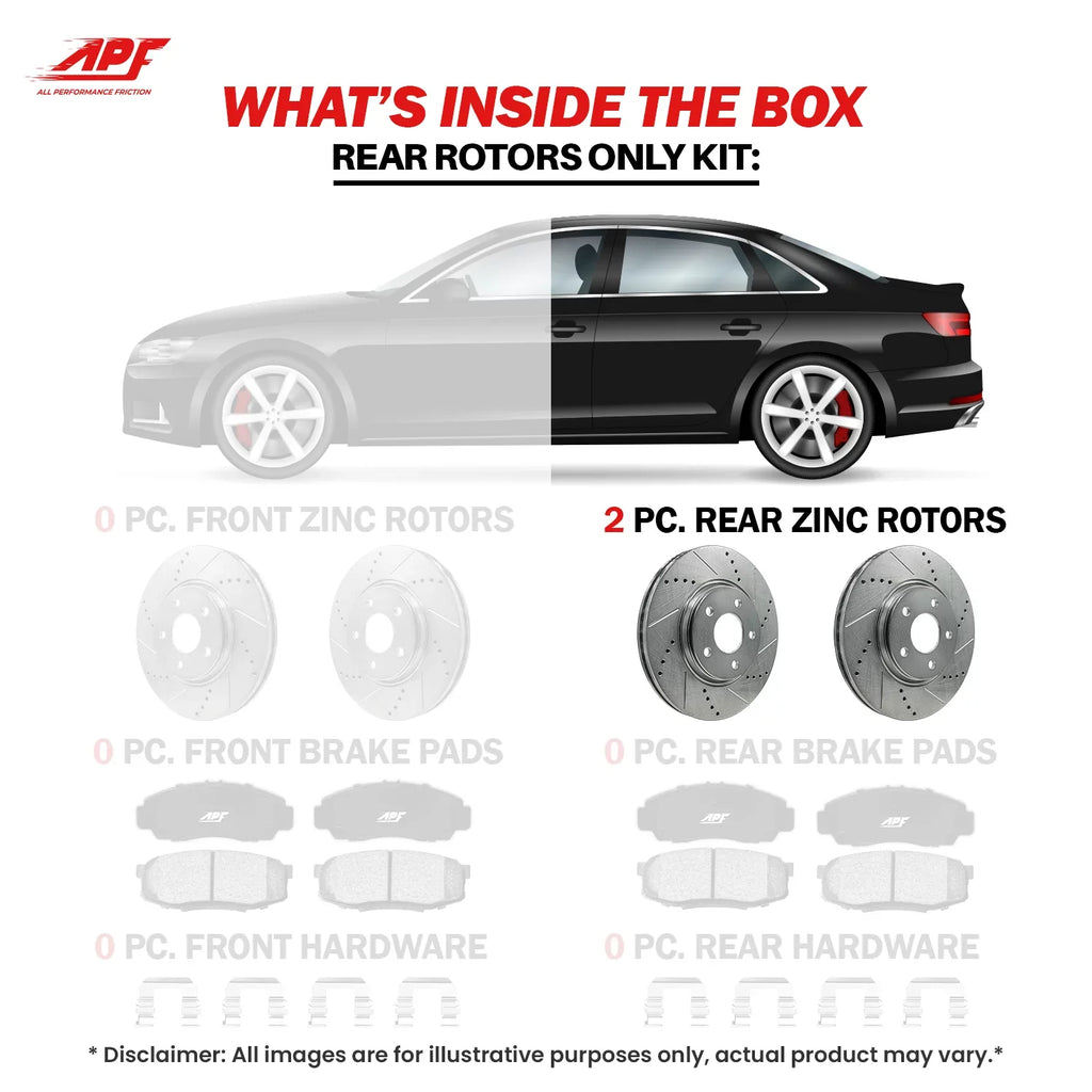 Rear Drill/Sizelot Zinc Brake Rotors For Ford Ranger 1998-2002