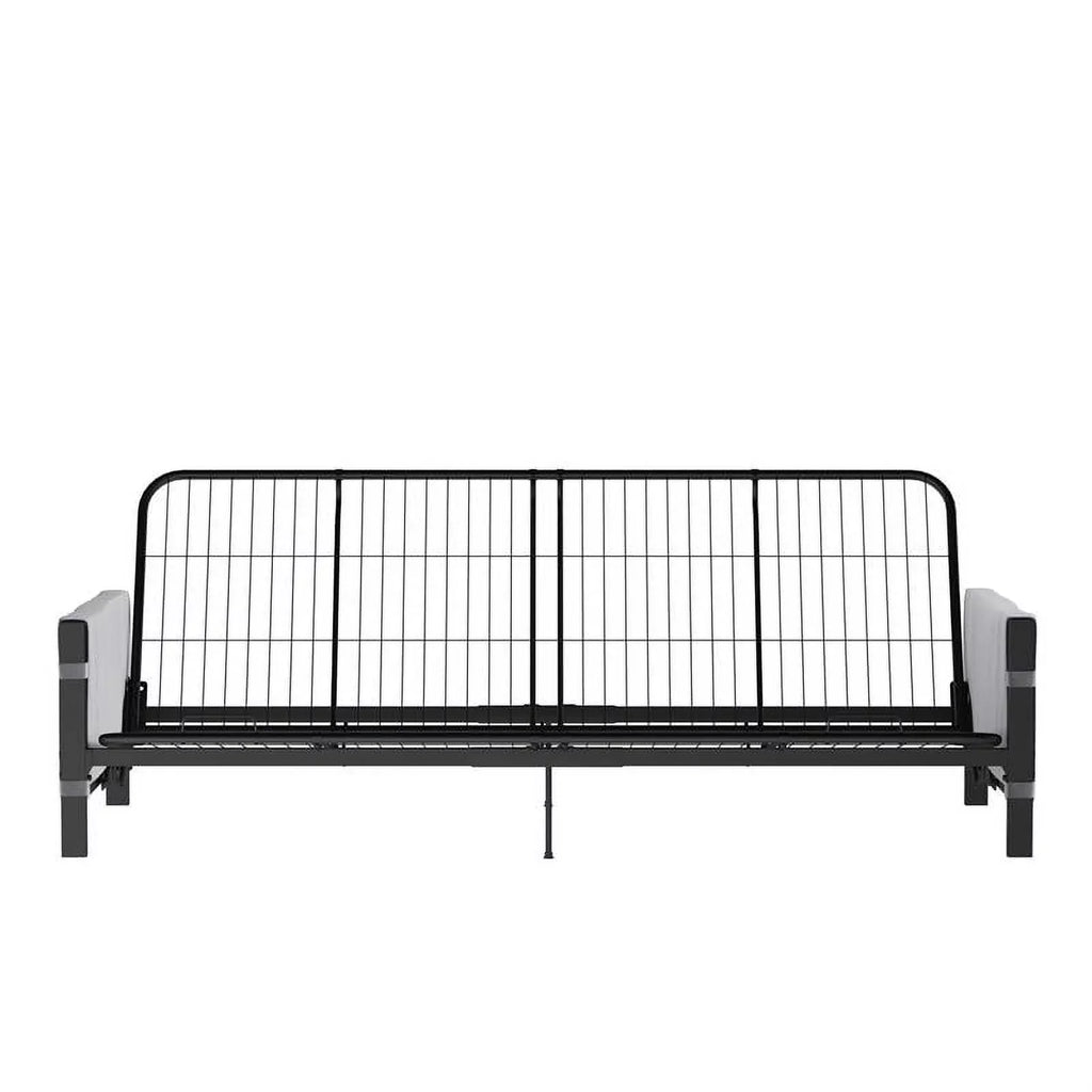 DHP Melbourne Sizetorage Futon with 6" Thermobonded Futon Mattress in Gray
