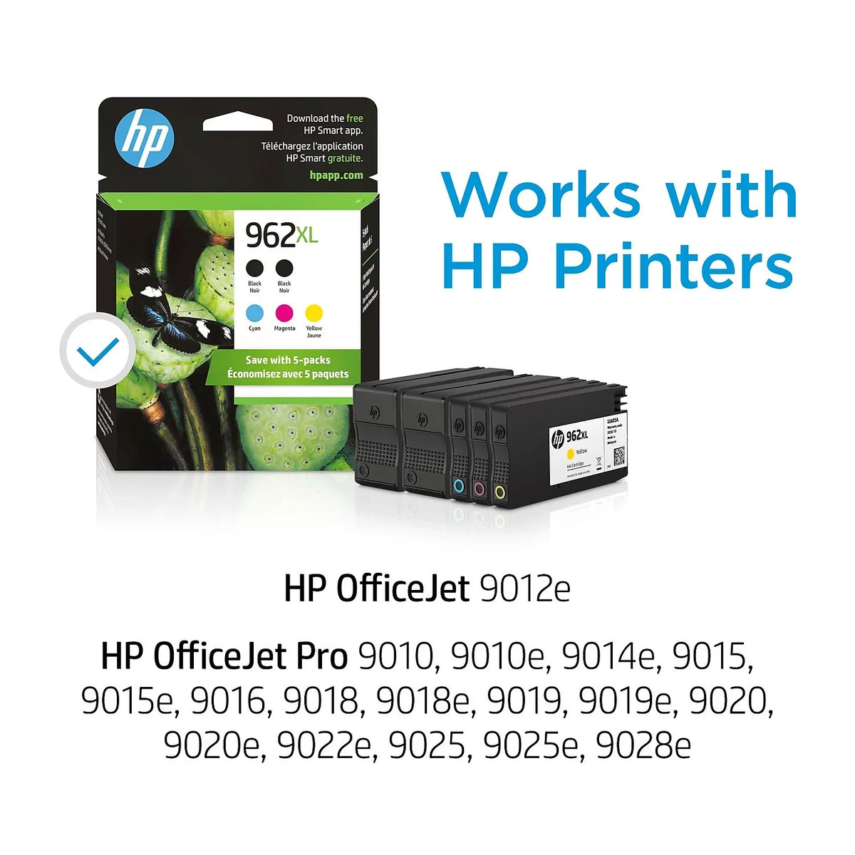 HP 962XL Twin Black Cyan/Magenta/Yellow Ink Cartridges High Yield 6ZA57AN#140