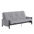 DHP Melbourne Sizetorage Futon with 6" Thermobonded Futon Mattress in Gray