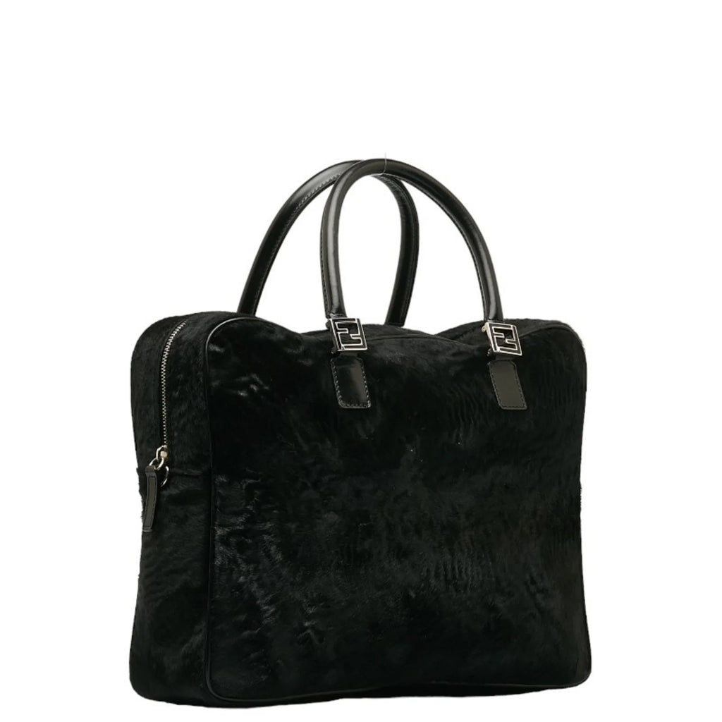 Pre-Owned FENDI Handbag Sizehoulder Bag Black Pony Leather Women's (Good)