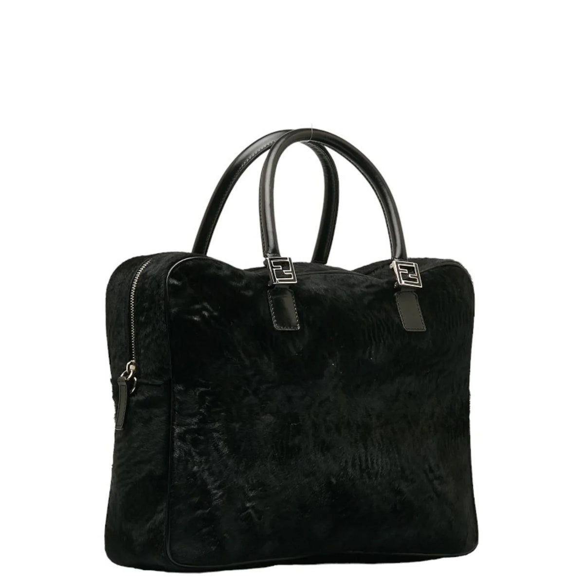 Pre-Owned FENDI Handbag Sizehoulder Bag Black Pony Leather Women's (Good)