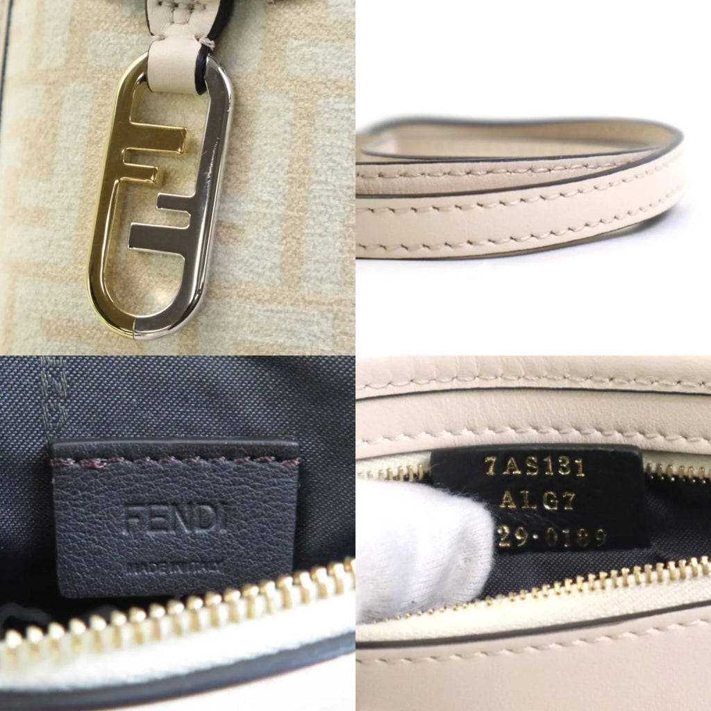 Pre-Owned Fendi FENDI Pouch Phone Orlock Leather/Viscose Pink Beige Women's 7ASize131 ALG7 (Good)