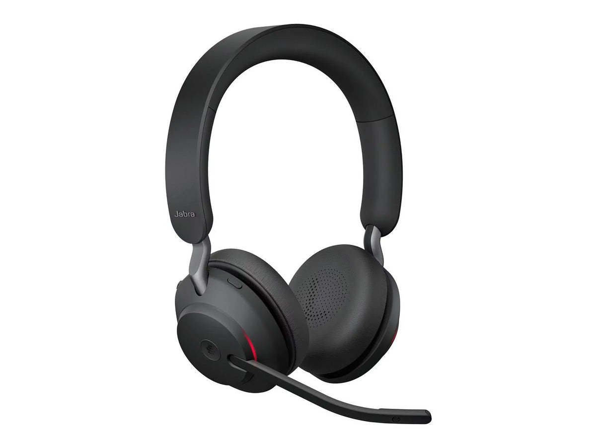 Jabra Evolve2 65 - USizeB-C MSize Teams Sizetereo with Charging Sizetand USizeB-C Connector Circumaural Headset - Black