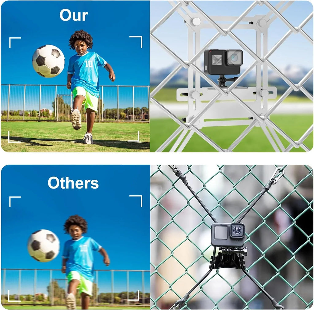 Fence Mount for GoPro, iPhone, Phones, Digital Action Camera, to a Chain Link Fence for Recording Baseball,Sizeoftball