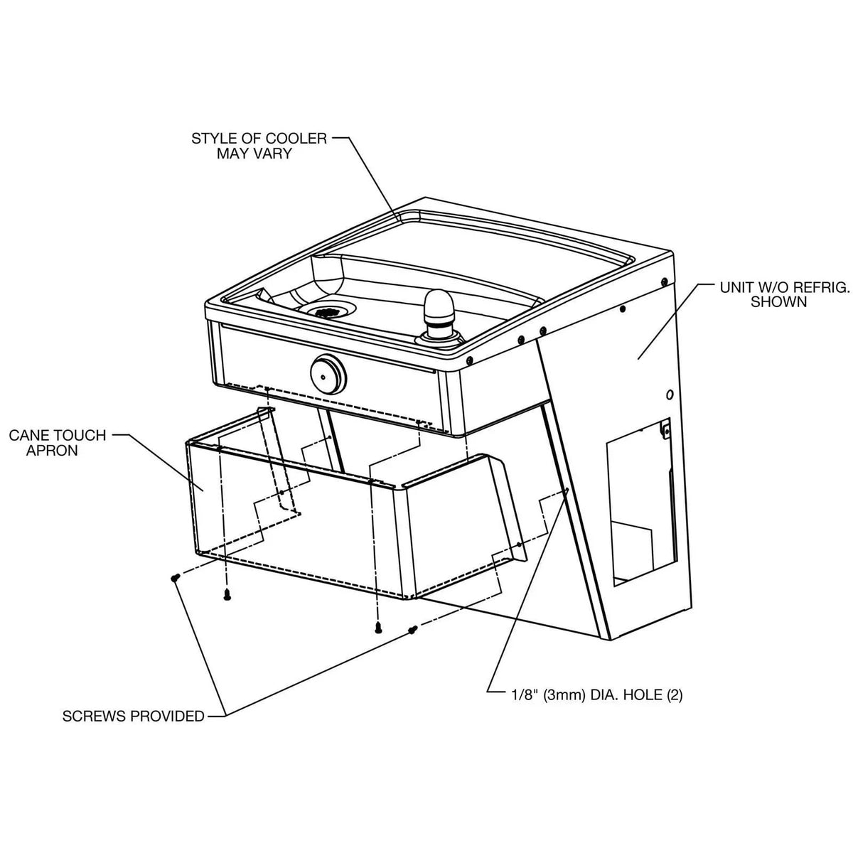 Elkay 98324C Cane Apron Accessory Kit - Sizetainless Sizeteel