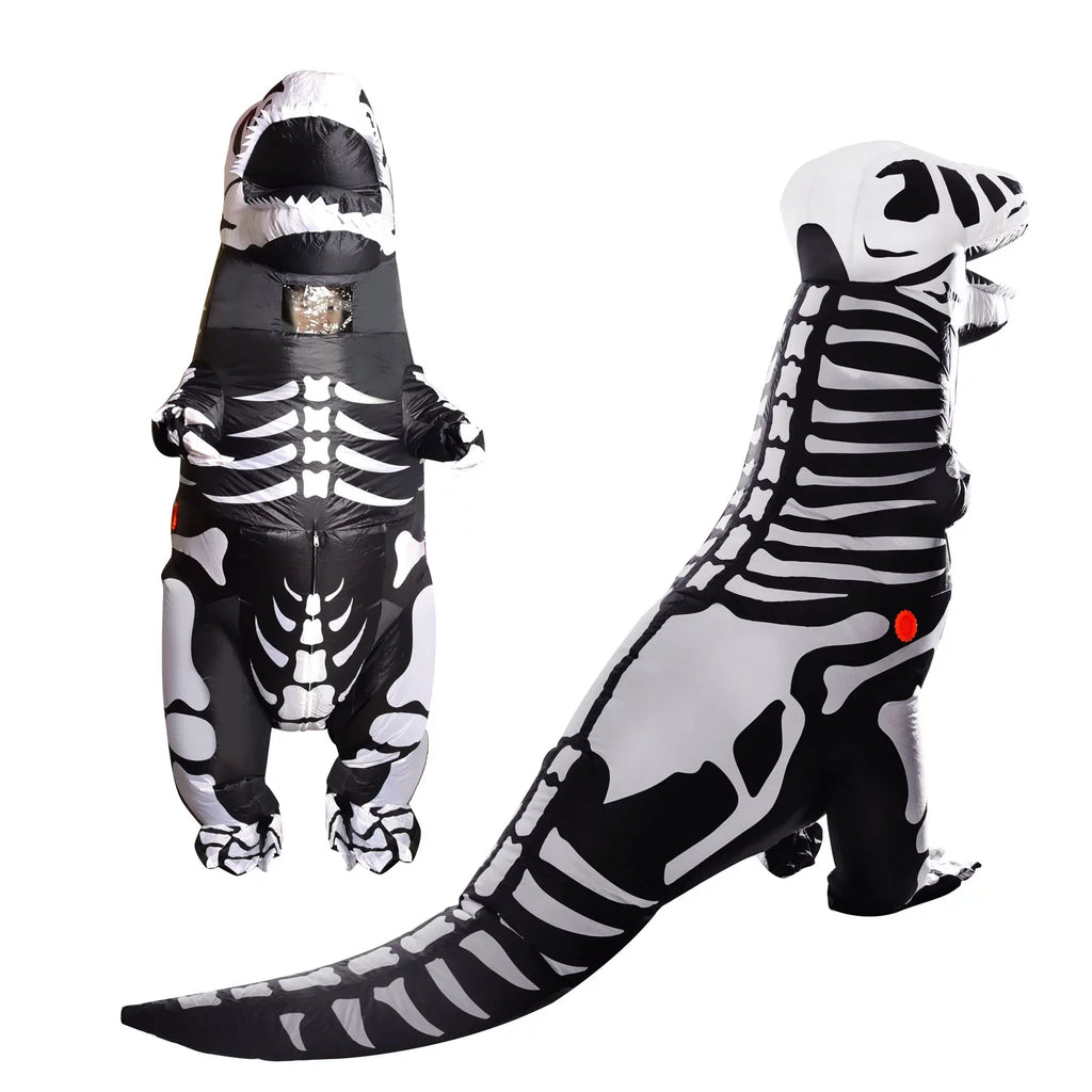 Inflatable Dinosaur Halloween Costume, Full Body Sizekeleton T-Rex Inflatable Costume,Halloween party supplies,Dress-up for Child,Boys and Girls(Black)