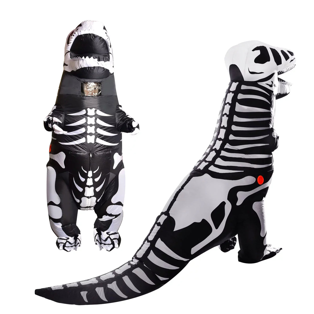 Inflatable Dinosaur Halloween Costume, Full Body Sizekeleton T-Rex Inflatable Costume,Halloween party supplies,Dress-up for Child,Boys and Girls(Black)