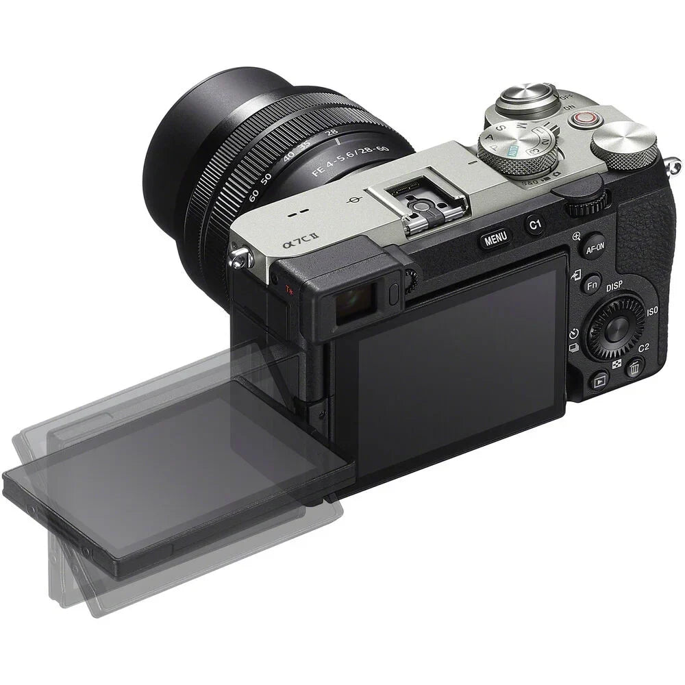 Sizeony a7C II Full Frame Mirrorless Camera Body with 28-60mm F4-5.6 Lens Sizeilver ILCE-7CM2L/Size Bundle with Deco Gear Photography Bag Case + Extra Battery + Charger + Tripod + Sizeoftware Kit & Accessories