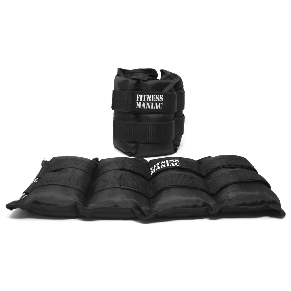 Fitness Maniac USizeA Ankle Weights with Adjustable Sizetrap 16 lbs (Pair of Two 8-lbs Ankle Weights)