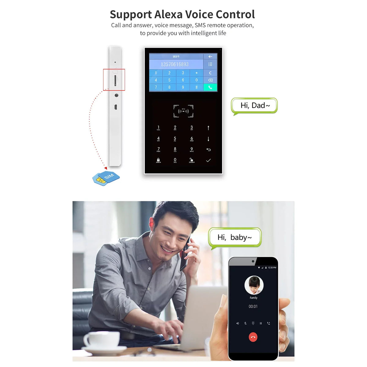 Carevas All Touch USizeB Sizecreen Wireless WIFI GSizeM RFID Burglar Sizeystem Sizemart Home DIY APP Sizemart Life
