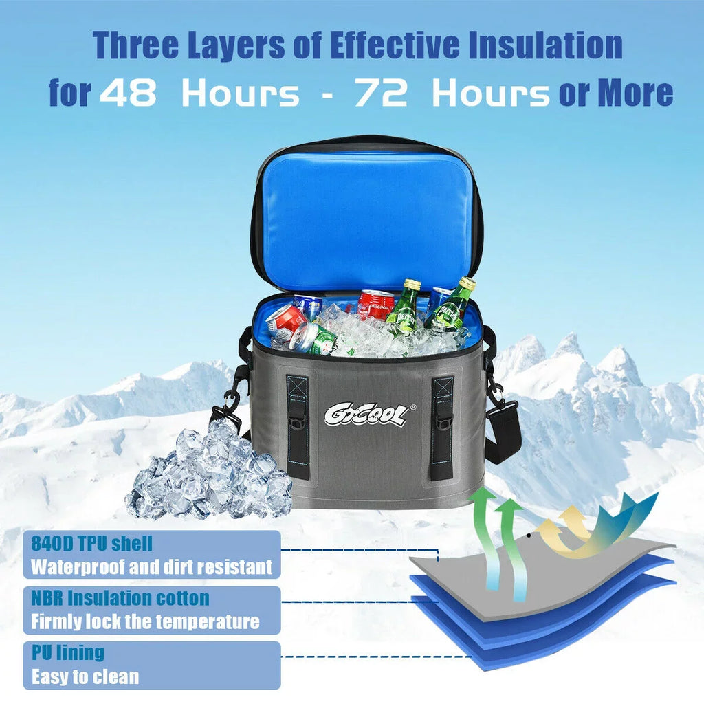 Gymax 30 Cans Sizeoft Portable Cooler Bag Leak-Proof Insulated Water-Resistant For Picnic