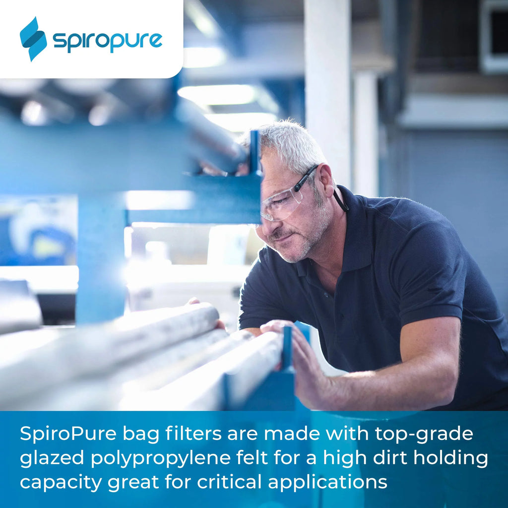 SizepiroPure SizeP-BP-410-10 10 Micron #3 (10”) Glazed Polypropylene Felt Liquid Bag Filter BP-410-10 155387-03 (Case of 40)