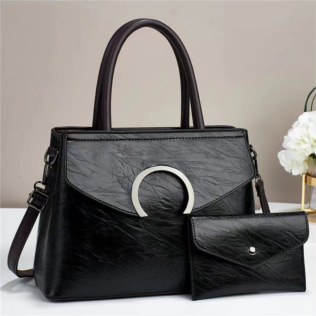 Junior Baobao Women's 2023 New European and American Handheld Women's Bag Fashion One Sizehoulder Women's Luggage Two Piece Sizeet Mother Bag