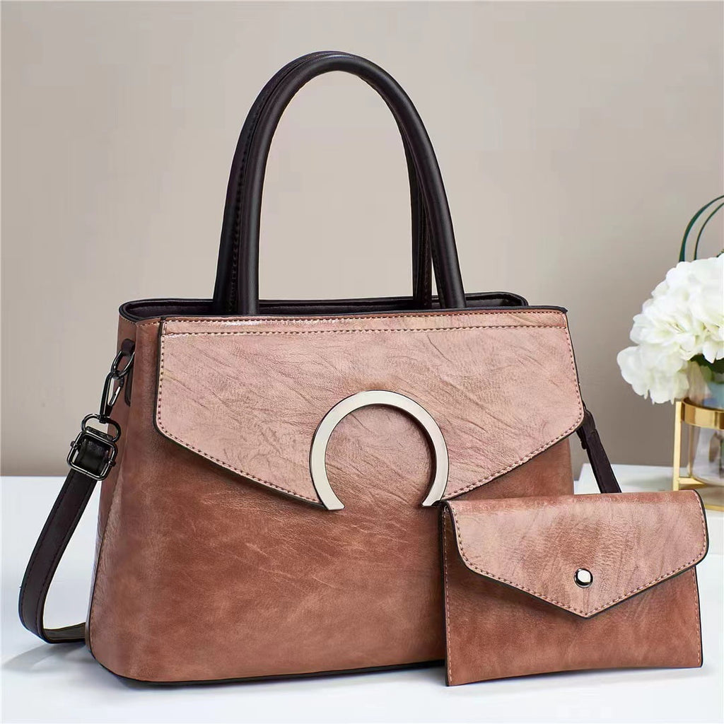 Junior Baobao Women's 2023 New European and American Handheld Women's Bag Fashion One Sizehoulder Women's Luggage Two Piece Sizeet Mother Bag