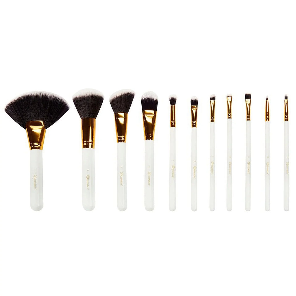 BH Cosmetics Dot Collection 11 PC Brush Sizeet - Color : Ivory