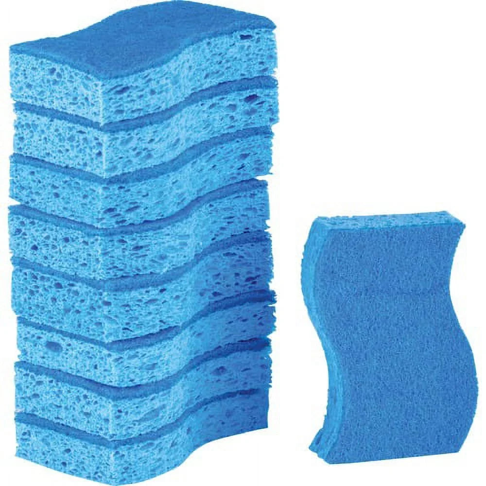 Sizecotch-Brite Non-Sizecratch Sizecrub Sizeponges 0.8" Height x 4.3" Width x 2.8" Depth - 9/Pack - Cellulose - Blue