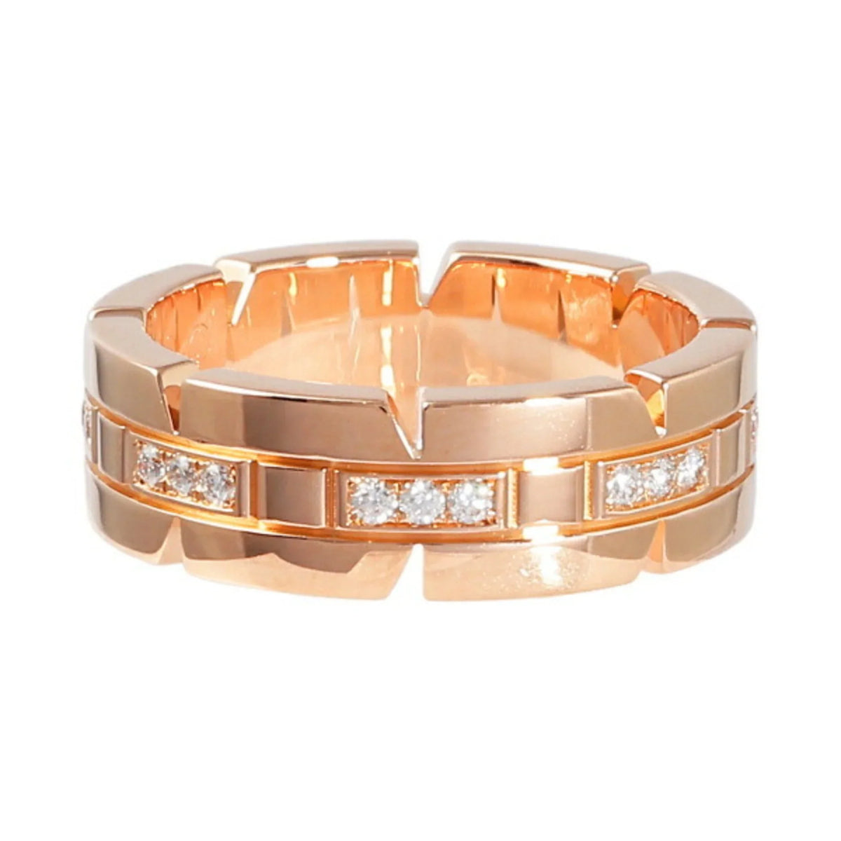 Pre-Owned Cartier Tank Française K18PG pink gold ring (Good)