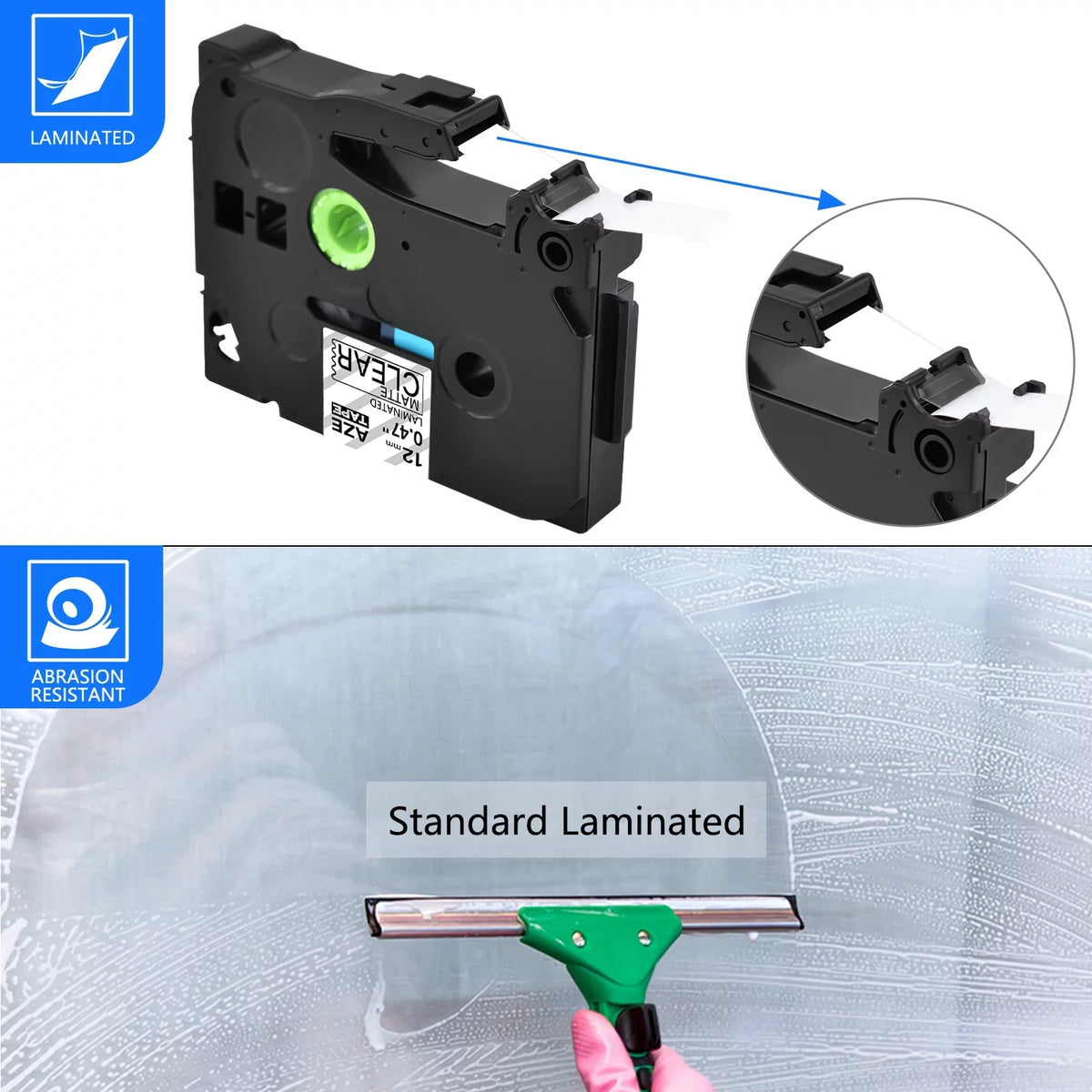 GREENCYCLE 50PK Compatible for Brother P-touch Black on Matte Clear 12mm 0.47" TZe-M31 TZ-M31 TZM31 TZeM31 Laminated Label Tape