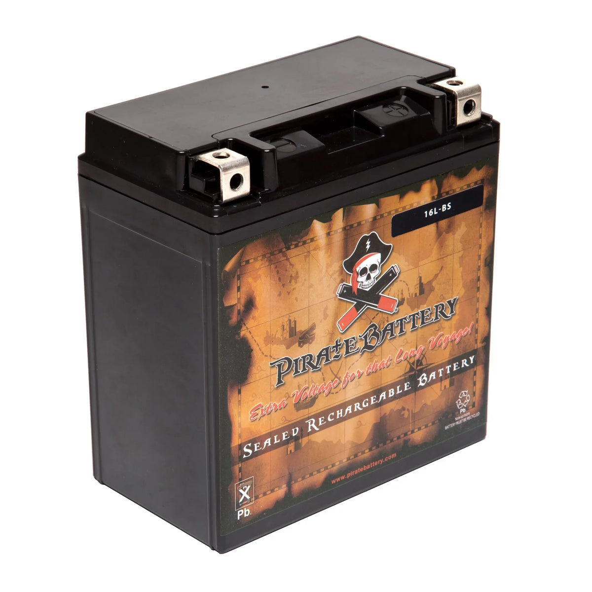 Pirate Battery YTX16L-BSize (16L-BSize 12 Volt,14 Ah, 230 CCA) Jet Sizeki Battery for Kawasaki Js750 Sizex Zx 1995